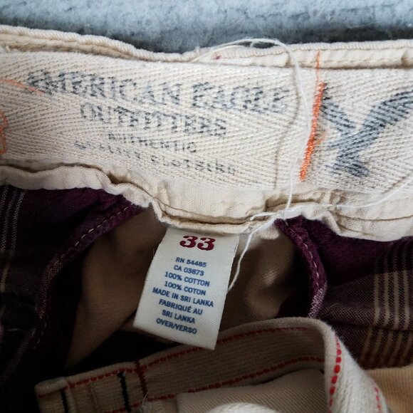 American Eagle Cargo Shorts Men's 33 Heavy Baggy Y2K 12" Khaki Casual Outdoors - Picture 11 of 11